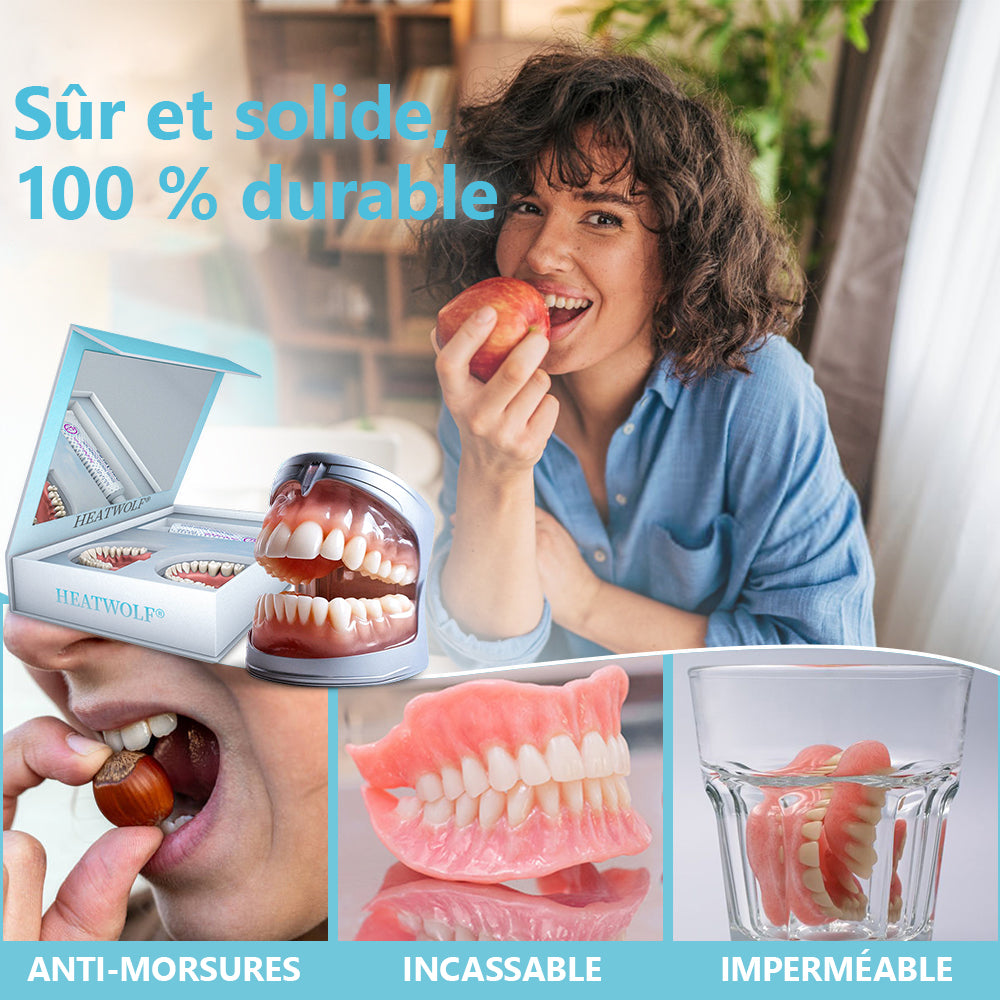 Boutique Officielle | 🌟Ensemble Complet de Dentiers en Silicone HEATWOLF® 🧑🏼⚕️Recommandé par l’Association Dentaire Française (ADF)