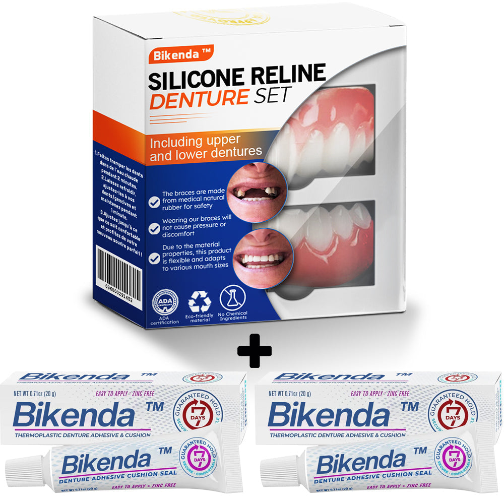 Bikenda™ Ensemble de silicone pour reline de prothèses dentaires (certifié ADA)🎉🎉