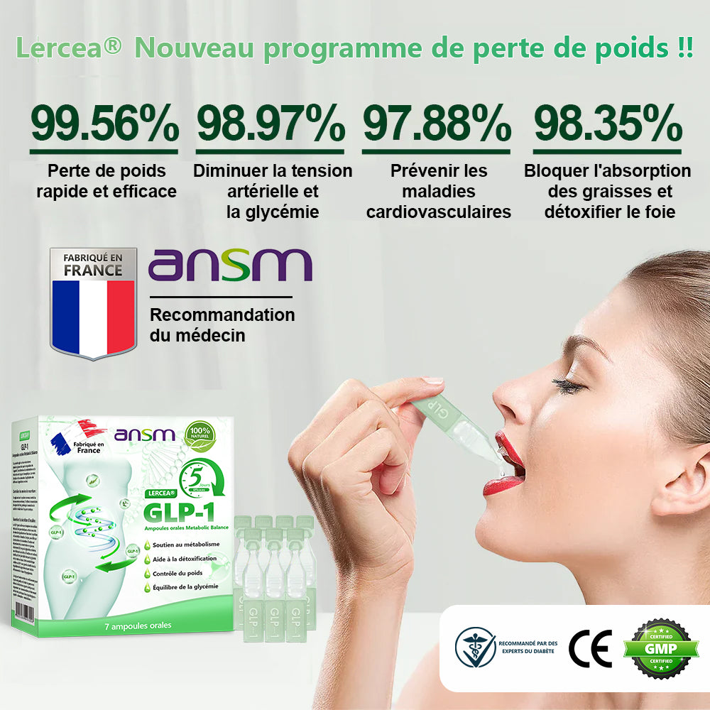 𝑩𝒐𝒖𝒕𝒊𝒒𝒖𝒆💥𝑶𝒇𝒇𝒊𝒄𝒊𝒆𝒍𝒍𝒆❤️|𝐋𝐄𝑹𝑪𝐄𝐀® Ampoules Orales Équilibre Métabolique GLP-1 Obésité, maladies cardiovasculaires, diabète, apnée du sommeil, troubles articulaires et autres affections