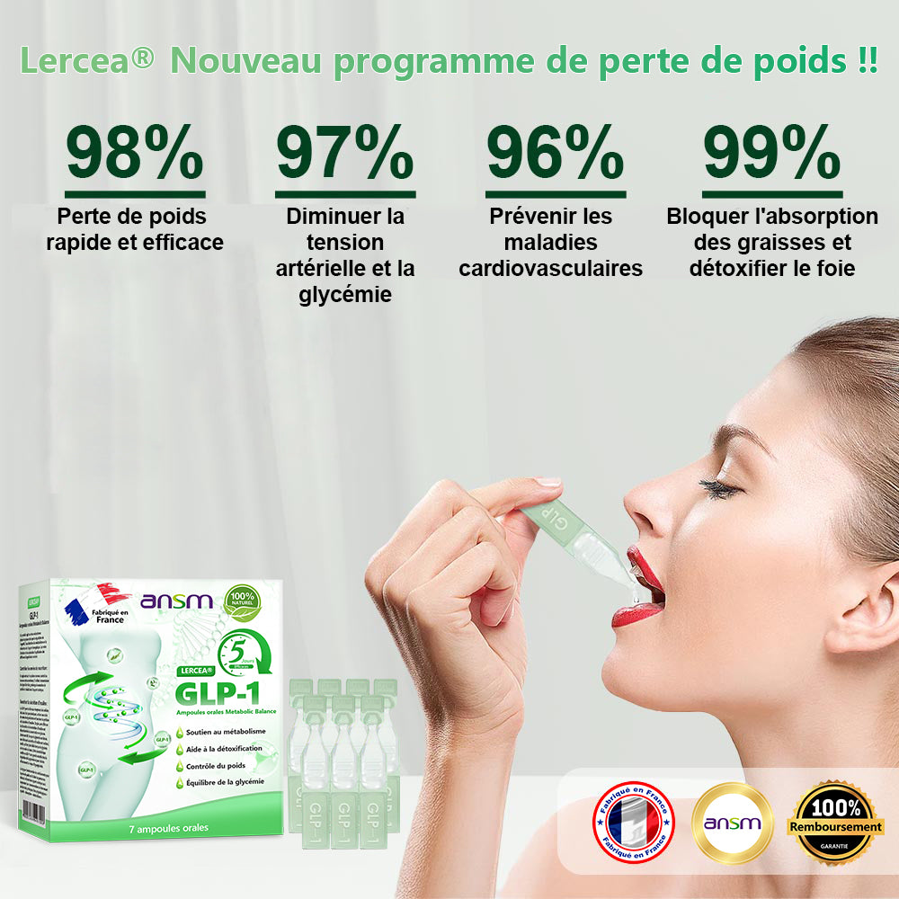 Boutique Officielle👨‍⚕️𝐋𝐄𝑹𝑪𝐄𝐀® Ampoules Orales Équilibre Métabolique GLP-1💟Obésité, maladies cardiovasculaires, diabète, apnée du sommeil, troubles articulaires et autres affections💟