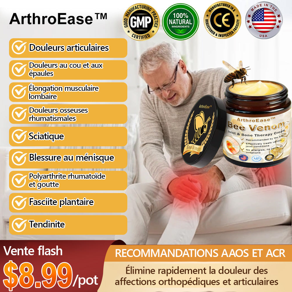 ArthroEase Bee Venom Joint and Bone Arthritis Therapy Cream⭐(Spécialement pour les personnes âgées et recommandé par l'AAOS)