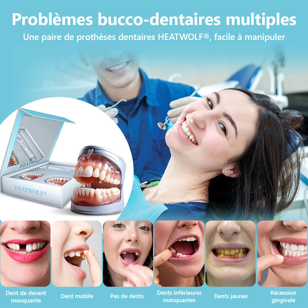 Boutique Officielle | 🌟Ensemble Complet de Dentiers en Silicone HEATWOLF® 🧑🏼‍⚕️Recommandé par l’Association Dentaire Française (ADF)