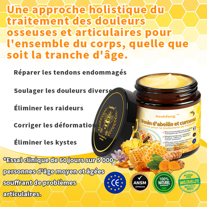 Aeehfeng™ Venin d'abeille et curcuma Crème de traitement de l'arthrite (👨‍⚕️ Spécialisé dans les affections orthopédiques et les douleurs articulaires 💖)