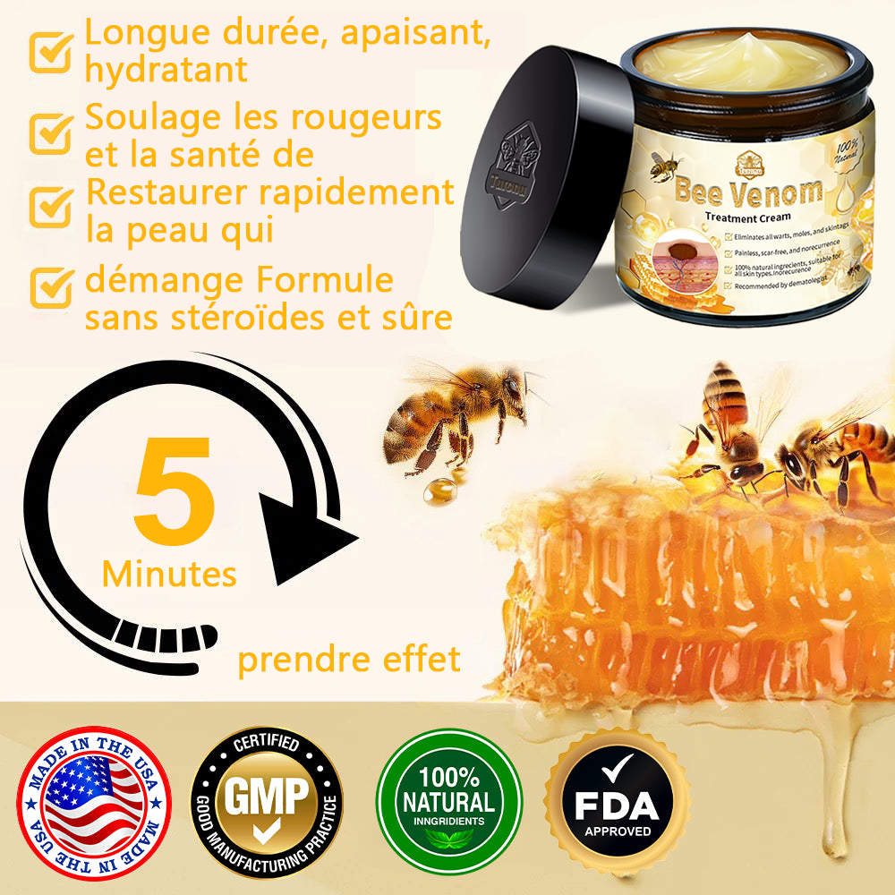 🏪𝑇𝑢𝑟𝑜𝑛𝑢™ Crème de Traitement de la Peau au Venin d'abeille (𝐸𝑆𝐷𝑅 𝑅𝑒𝑐𝑜𝑚𝑚𝑎𝑛𝑑é)